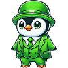 St. Patrick's Day penguin søt grønt kostyme