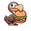 Whimsical Dodo Burger Chibi Hamburger
