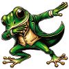 funny green dancing frog