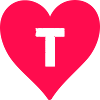 heart letter T
