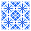 Blue Mediterranean Tile Watercolour Pattern