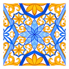 Mediterranean Blue and Gold Tile Design