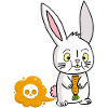 White rabbit and carrot fart