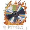 Buffering... Flamingo Glitched CD Retro Design