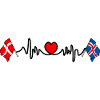 Cardio hjerte Flag Danmark flag Island