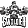 Swoldier muscular army style