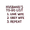 Husband's to-do list