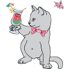 Chat avec cocktail
