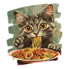 Cat Noodles Retro