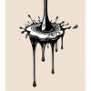 A drop of black paint