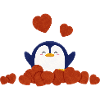 Cute penguin surrounded by heart