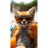 Grinsender Fuchs am Strand