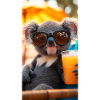 Koala with sunglasses and cocktail