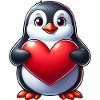 Pingouin amoureux Coeur Saint-Valentin