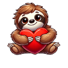 Sloth Heart Valentine's Day