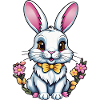 Lapin avec des fleurs