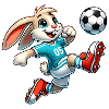Rabbit playing football