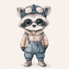 Cute cartoon raccoon