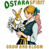 WOMAN RABBIT FLOWER OSTARA SPIRIT