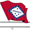 Flag Arkansas text banner