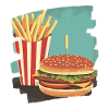 Burgers and Fries Retro