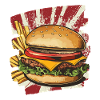 Burgers and Fries Retro