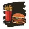 Burgers et frites rétro