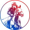 Reiten Pferd Silhouette Bunt