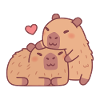 Câlins mignons Capybara Saint-Valentin