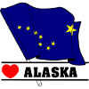 Flag Alaska heart ALASKA