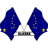 Two flags text ALASKA