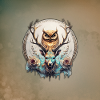 Hibou et cerf, une alliance mystique.