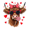 Vache Ecossais Highland Bovins Lolly Saint Valentin