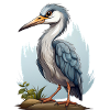 Grey Heron Illustration