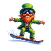 Snowboard Leprechaun Sport Saint-Patrick