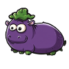 Hippopotamus Eggplant Funny Animal and Vegetable Motif