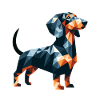 Polygon Dog Dachshund Love