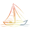 Retro Sailboat Line Art