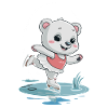 Cute polar bear on skates