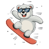 Cooler Eisbär Snowboarden Abenteuer