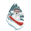 Snow Bear on Snowboard Adventure