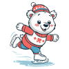 Cute polar bear skating