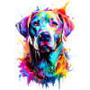 Chien Labrador peint