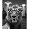 UFO Funny Lion