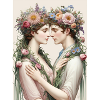 Lovers and bouquets