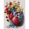 Flowers grow from a human heart