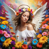Angel in flowers