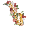 Saxophone Fleur Rose Floral