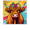 Highland Cow Pop Art Cow
