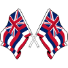 Two Flags Crossed Hawaii